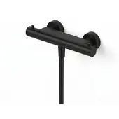 Hotbath Thermostatische douchemengkraan ace met 1/2 doucheslang onder aansluiting 26.6 cm geborsteld zwart pvd