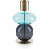 Holmegaard - Bubble Candle holder - Light blue/Smoke - H14 cm