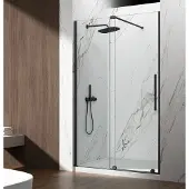 Gelco Spirit Black Douchedeur 160cm, helder glas