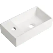 Guido Gusto Fontein Ora 41x22x10cm mat wit inclusief afvoerplug links