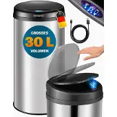 Monzana Sensor afvalbak Zilver roestvrij staal 30 liter