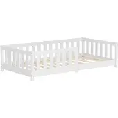 ML-Design Kinderbed 80x160 cm met lattenbodem en uitvalbeveiliging wit grenenhout ML design
