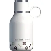 Asobu Hondendrinkfles met Kom - 1000ml RVS - Wit