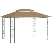 vidaXL Paviljoen, 4x3x2,7 meter, taupekleurig, 160 g/m²