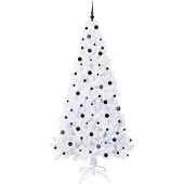 vidaXL Kunstkerstboom met 300 LED Wit 240 cm PVC en Staal
