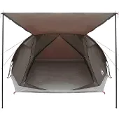vidaXL Huisje Tent 6-persoons Bruin grijs Polyester en Staal