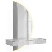 Vicco Sherry Kaptafel met licht – 100 cm met LED-spiegel Wit Hoogglans