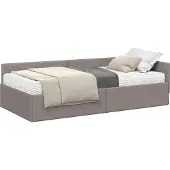 vidaXL Hoekbedframe met Matras 2 st Taupe 80 x 200 cm Stof