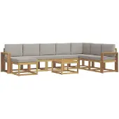 vidaXL Buiten bank set 9 st Wit en Lichtgrijs