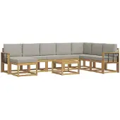 vidaXL Buiten bank set 9 st Wit en Lichtgrijs