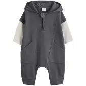 Next - Jongens - Rompertje met capuchon voor baby’s - Grijs