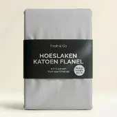 Fresh & Co Hoeslaken - Katoen-Flanel - Grijs 80 x 200 cm /