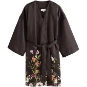 Ted Baker Badjas kort chocoladebruin / groen / lichtlila / oranje