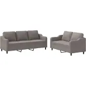 vidaXL 2-delige Loungeset met kussens stof taupe