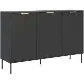 Selsey Vena - Dressoir met 3 deuren, Zwart, 150 cm