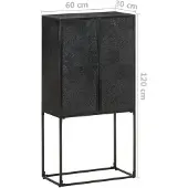 vidaXL Dressoir 60x30x120 cm massief acacia- en mangohout zwart