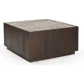 Starfurn Salontafel Moos - Vierkant Hout/Marmer - 80x80x40cm