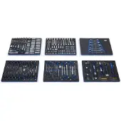 HBM inlays met gereedschapset 245-delig, voor gereedschapswagen, blauw