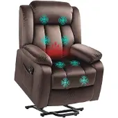 HOMCOM - Relaxfauteuil - Sta-op functie - Vibratiemassage - Bruin
