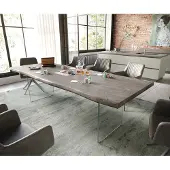 DELIFE Eettafel Edge 260x100 XL acacia platina glas Live-Edge