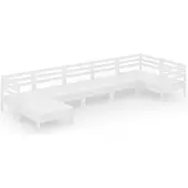 vidaXL 7-delige loungeset voor de tuin, massief grenenhout, wit