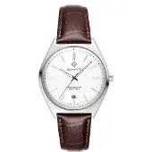 Gant Analoog horloge chocoladebruin / zilver / wit