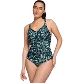 Ten Cate badpak soft cup wrapped swirl green voor Dames | Maat 48