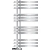 LuxeBath Badkamer radiator Ijzer EM 500x1000 mm chroom met middenaansluiting aansluitset en thermostaat voor hoekwand designverwarming badkamerverwarmer handdoekradiator handdoekdroger en verwarmer