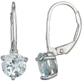Cavill - Zilveren Oorstekers 925 Sterling Zilver - Hemelsblauwe Braziliaanse Topaas Rond 1.415 ct - Prongzetting - Edelstenen Sieraden