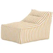 Svea - Sammy ligbed stof - 118x94x83 cm - wit/geel gestreept