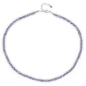Cavill - Zilveren Halsketting - 925 Sterling Zilver - 44,389 Karaat Facetgeslepen Ronde Tanzaniet - Luxe Sieraad - Elegant Design