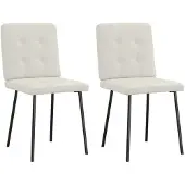vidaXL Eetkamerstoelen 2 st fluweel crèmekleurig
