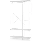 En.casa Open kledingkast Verdfjorg met 5 opbergvakken 200x110x40 cm wit []