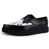 TUK . - Rockabilly Creepers - Pointed Creeper Tie - EU41 tot EU46 - voor Mannen - zwart-wit | Maat 42