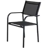 Svea - Santi stapelbare tuinstoel aluminium/textileen - zwart