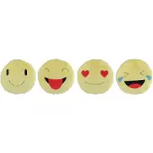 VAN MANEN Pluche kussen Smile 36x36x10cm assorti