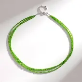 Cavill - Zilveren Halsketting - 925 Sterling Zilver Gerhodineerd - Russische Diopsied 35,28 ct - Verstelbare Elegante Ketting - Groene Edelstenen