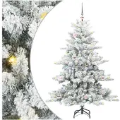 vidaXL Kunstmatige Hinged Kerstboom Wit 150 cm PVC en Staal