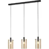 Stars of Light Hanglamp Polverara 3-lichts zwart met amber glas