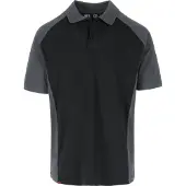 Herock BRABO POLO SHORT SLEEVES polo zwart/antraciet - 95% biologisch katoen - Maat 2XL