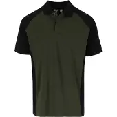 Herock polo Brabo donker kaki/zwart - 95% biologisch katoen - Maat 2XL
