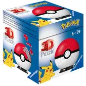 Ravensburger 3D Puzzel Pokémon Pokéball Rood/Wit - 54 stukjes