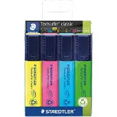 Staedtler Markeerstift Textsurfer Classic etui van 4 stuks: geel, roze, blauw en groen