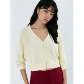 Busem V-hals Ribbel Crop Cardigan