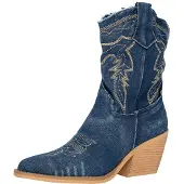 Elara Cowboylaarzen donkerbeige / donkerblauw