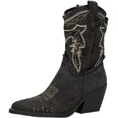 Elara Cowboylaarzen lichtbeige / zwart gemêleerd