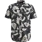 PME Legend Overhemd 'Shirt with short sleeves in slub cotton' donkerblauw