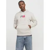 Jack & Jones Sweatshirt 'JJECorp' beige gemêleerd / knalrood / zwart