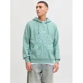 Jack & Jones Sweatshirt 'JJESoho' cyaan blauw / wit