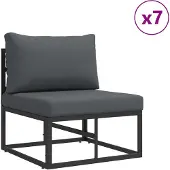 vidaXL Tuinbank Set 10 st Zwart Aluminium
